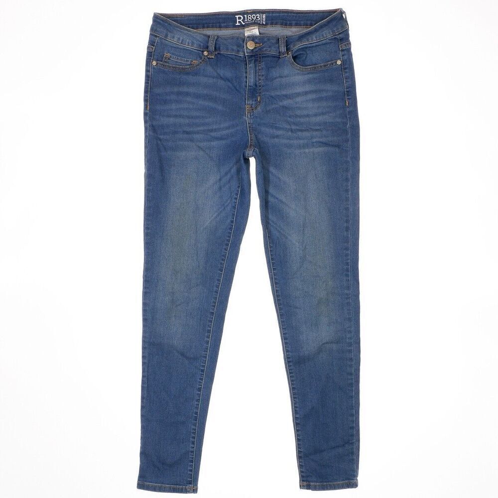 Roebuck & Co Jeans Womens 12/14 Jegging Blue High Mid Stretch Measures 32 x 28.5